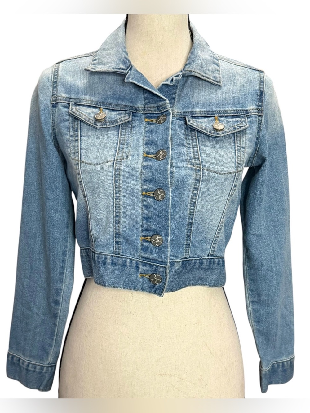 Jessica Simpson Jacket M Cropped Jean Denim